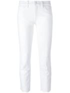 Tory Burch Embroidered Cropped Trousers - White