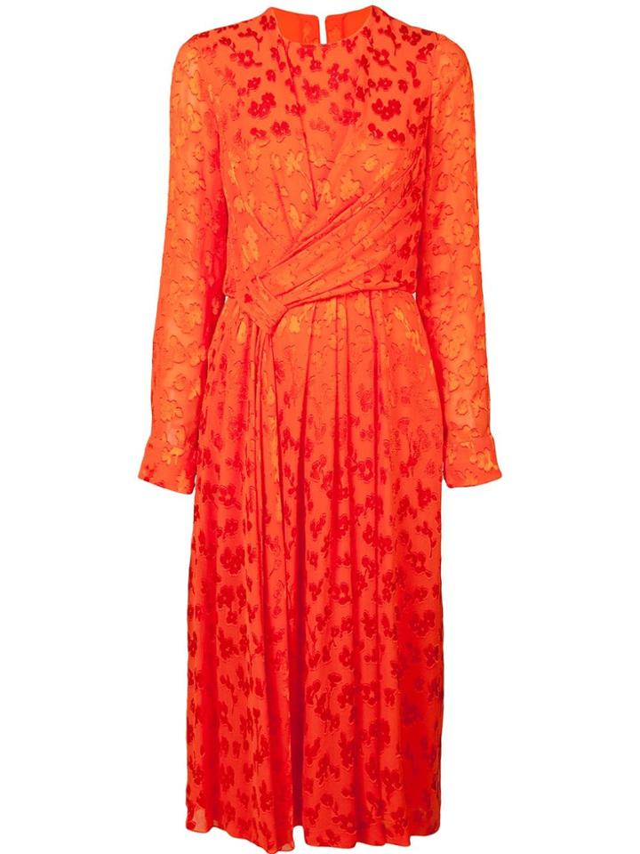 Carolina Herrera Draped Detail Midi Dress - Orange