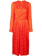 Carolina Herrera Draped Detail Midi Dress - Orange