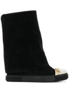 Casadei Pearl Embellished Chaucer Boots - Black
