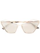 Mcq Alexander Mcqueen Asymmetric Cat-eye Sunglasses - Gold