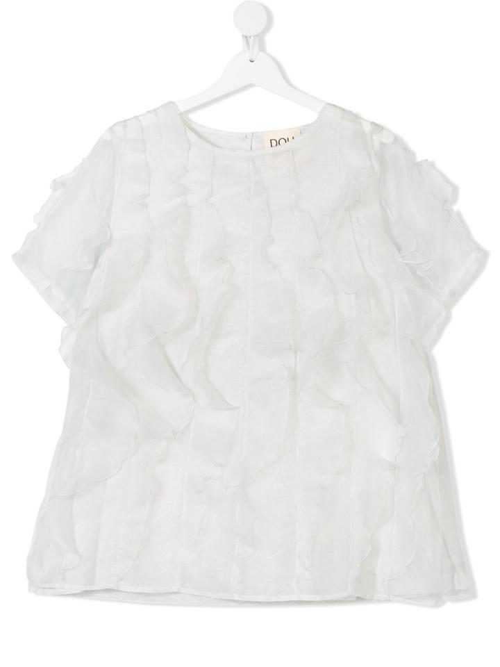 Douuod Kids Teen Ruffled Blouse - White
