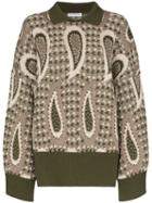 Jw Anderson Paisley Wool Jumper - Green