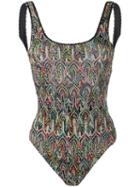Missoni Knitted Patterned Swimsuit - Black
