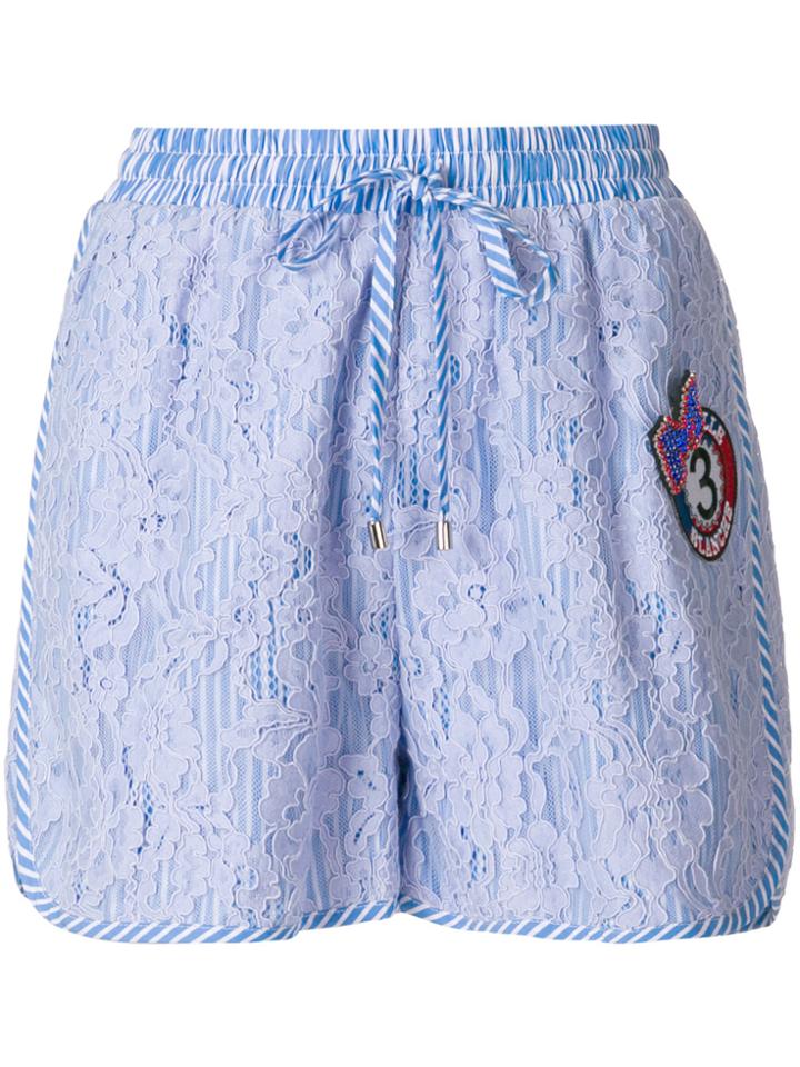 Isabelle Blanche Drawstring Waist Shorts - Blue