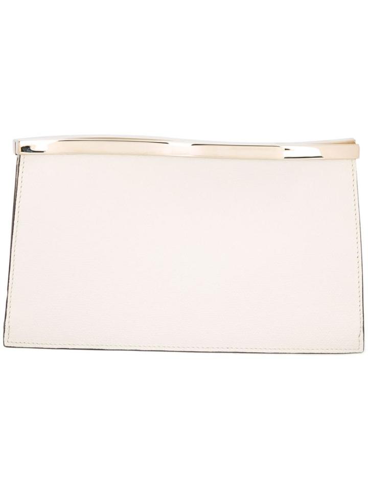 Valextra Wavy Clutch, Women's, White
