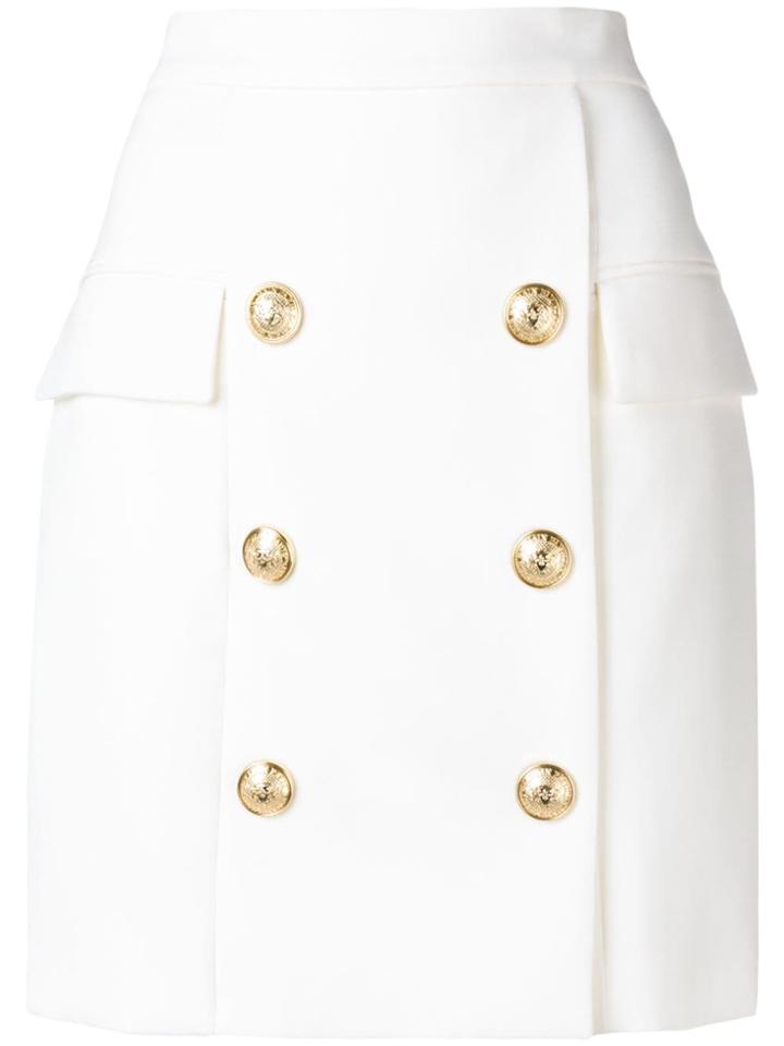 Balmain Classic Double-breasted Skirt - White