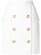 Balmain Classic Double-breasted Skirt - White