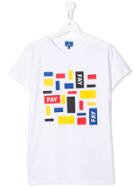 Fay Kids Geometric Print T-shirt - White
