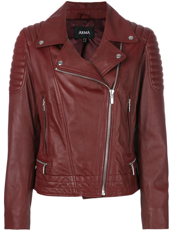 Arma Taylor Leather Jacket - Red