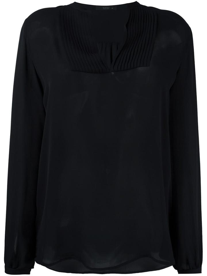 Etro Pleated Bib Blouse - Black