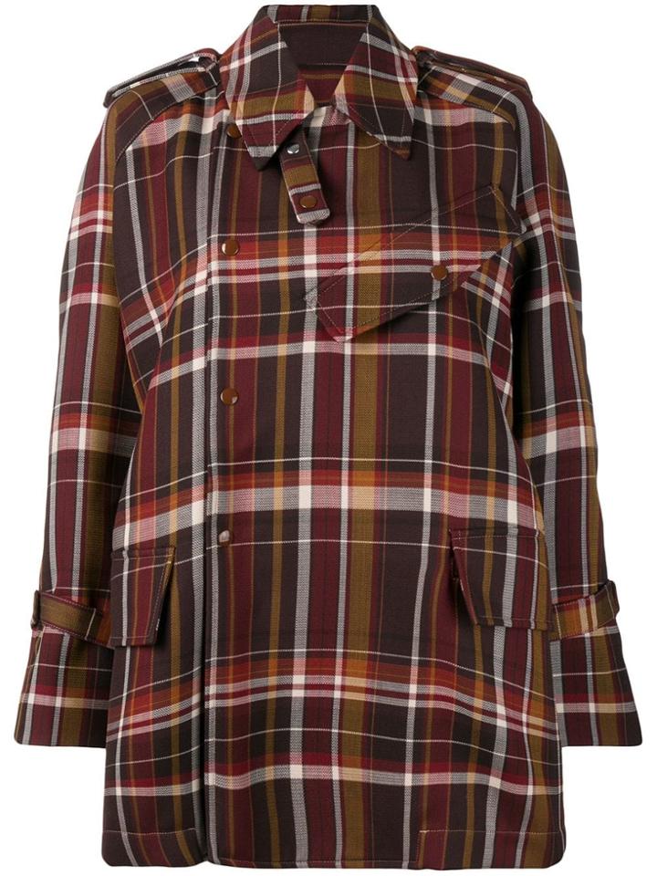 Acne Studios Madras Check Coat - Brown