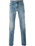 Dolce & Gabbana Rip Detail Jeans, Men's, Size: 48, Blue, Cotton/spandex/elastane/calf Leather