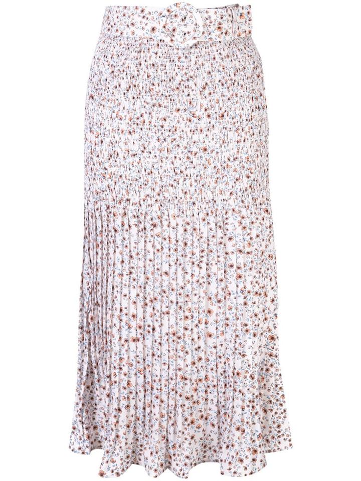 Nicholas Poppy-print Skirt - White