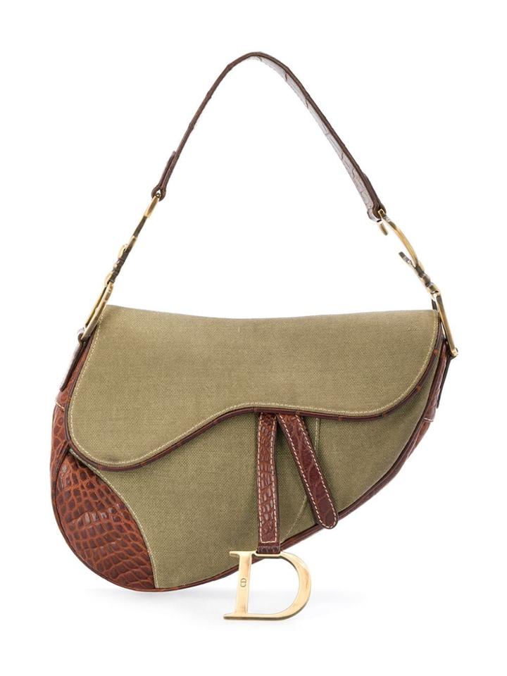 Christian Dior Pre-owned 2001 Patchwork Saddle Bag - Green