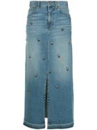 Muveil Front Slit Skirt - Blue