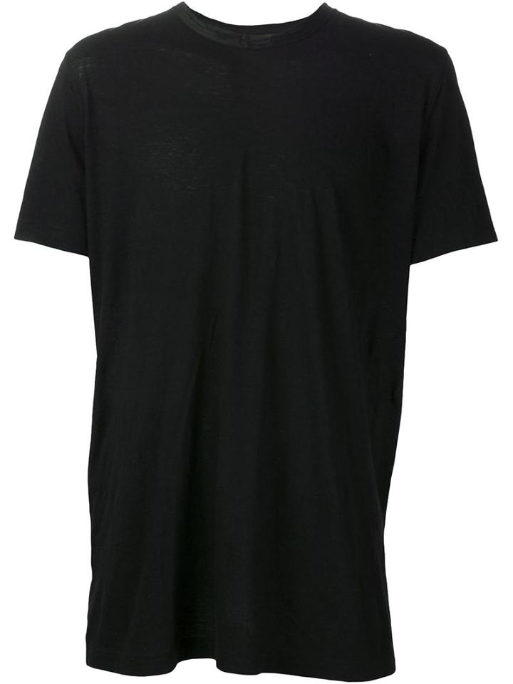 Ziggy Chen Round Neck Loose T-shirt, Men's, Size: 48, Black, Cotton