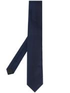 Prada Logo Embroidered Tie - Blue