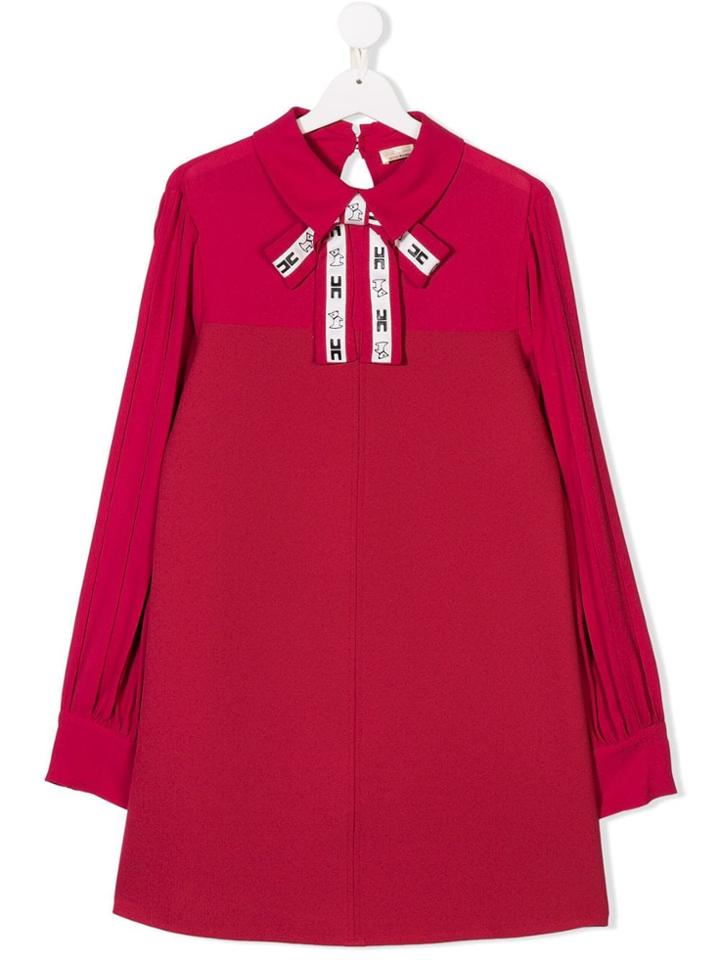 Elisabetta Franchi La Mia Bambina Bow Detail Dress - Red