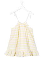 No21 Kids - Crochet Stripe Dress - Kids - Silk/cotton/spandex/elastane/acetate - 7 Yrs, Yellow/orange