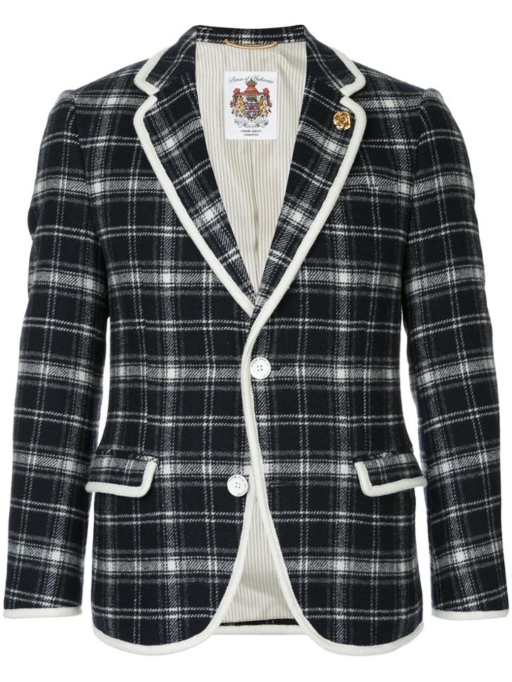 Education From Youngmachines Plaid Blazer - Blue