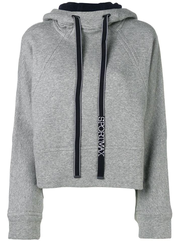 Sportmax Oversized Drawstring Hoodie - Grey