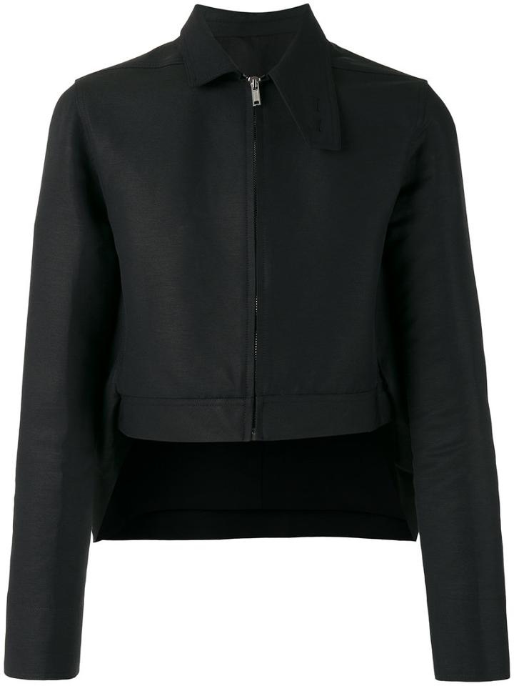 Rick Owens Cropped High-low Hem Jacket, Men's, Size: 50, Black, Cotton/viscose/polyester/cotton