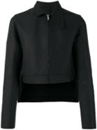 Rick Owens Cropped High-low Hem Jacket, Men's, Size: 50, Black, Cotton/viscose/polyester/cotton