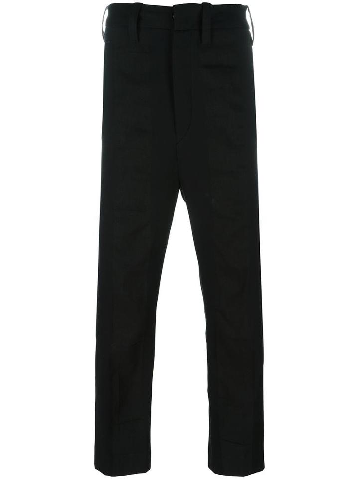 Ann Demeulemeester Straight-leg Trousers, Men's, Size: Large, Black, Cotton/linen/flax