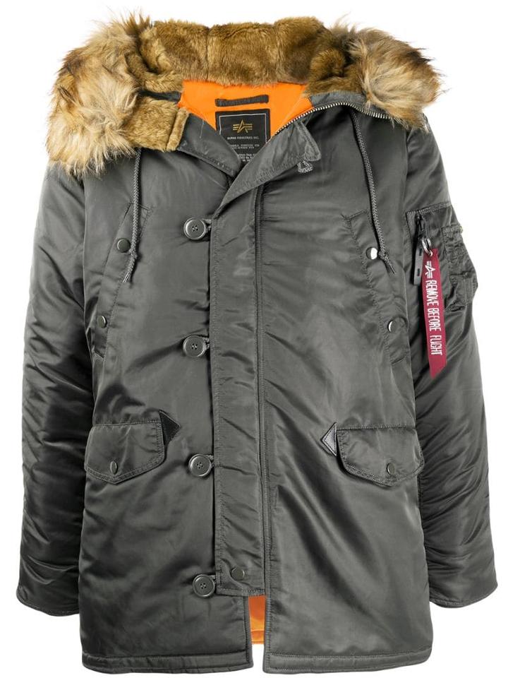 Alpha Industries Hooded Parka Coat - Green