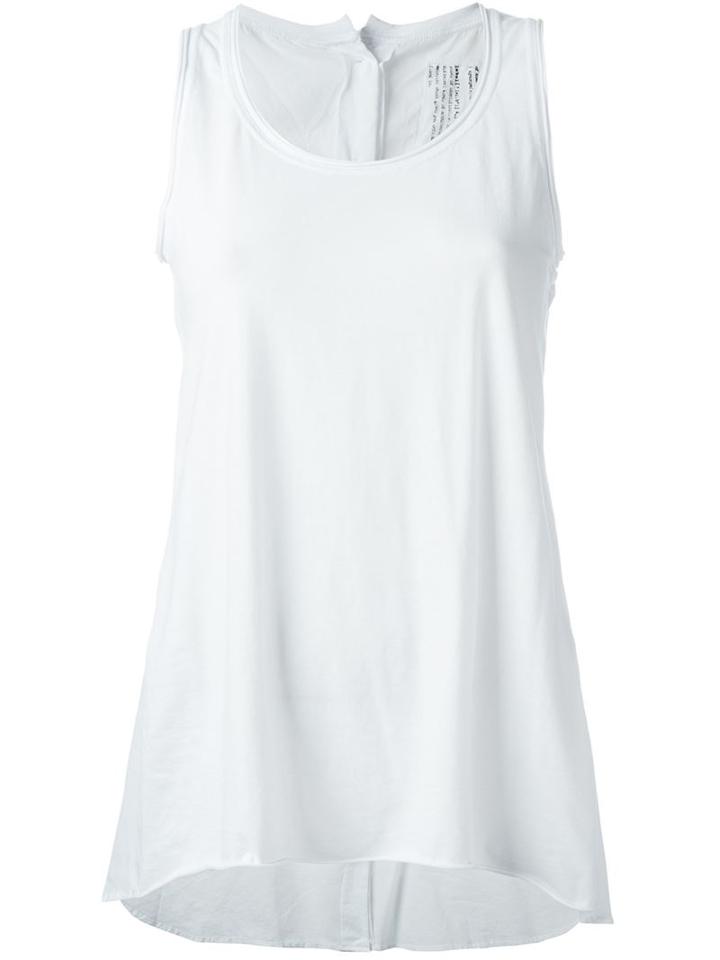 Rundholz Buttoned Back Tank Top, Women's, Size: Xs, White, Cotton