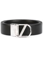 Z Zegna - Logo Plaque Belt - Men - Calf Leather - 110, Black, Calf Leather