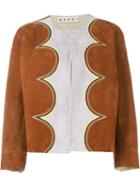 Marni Cropped Jacket, Women's, Size: 42, Brown, Lamb Skin