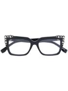 Fendi Eyewear Studded Square-frame Glasses - Black