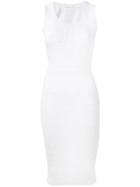 Victoria Beckham Smocked Fitted Dress - White