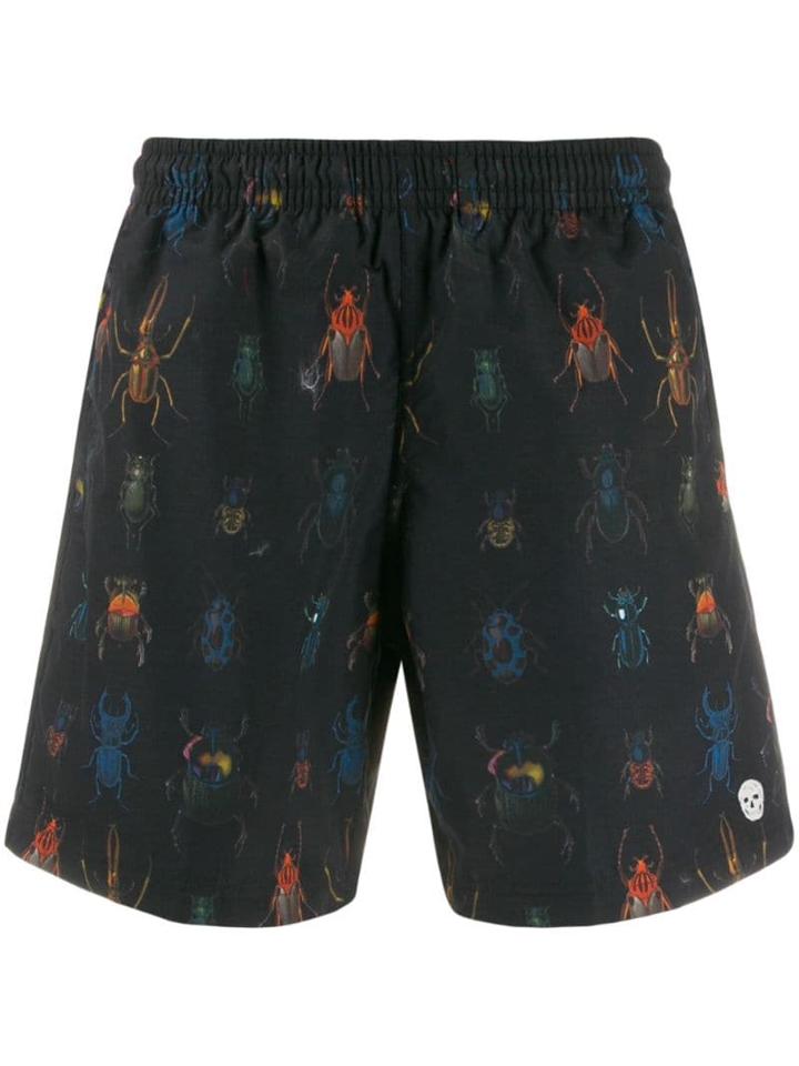 Alexander Mcqueen Insect Print Swim Shorts - Blue