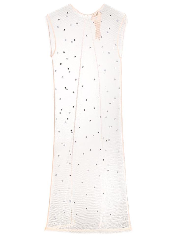 Nº21 Sheer Embellished Dress - Neutrals