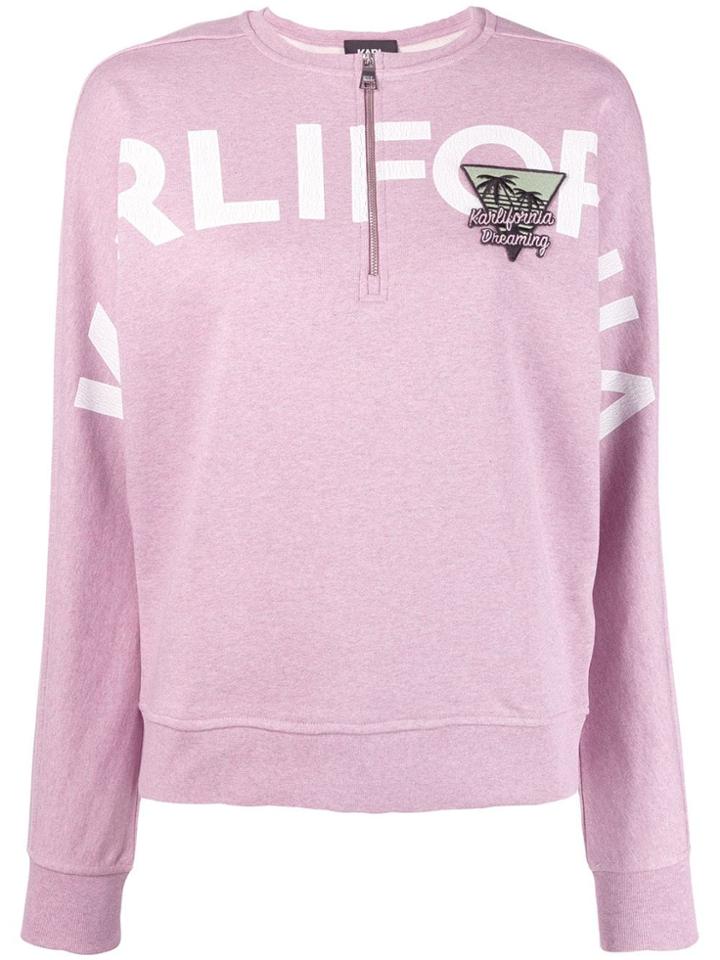 Karl Lagerfeld Karlifornia Cropped Sweatshirt - Pink