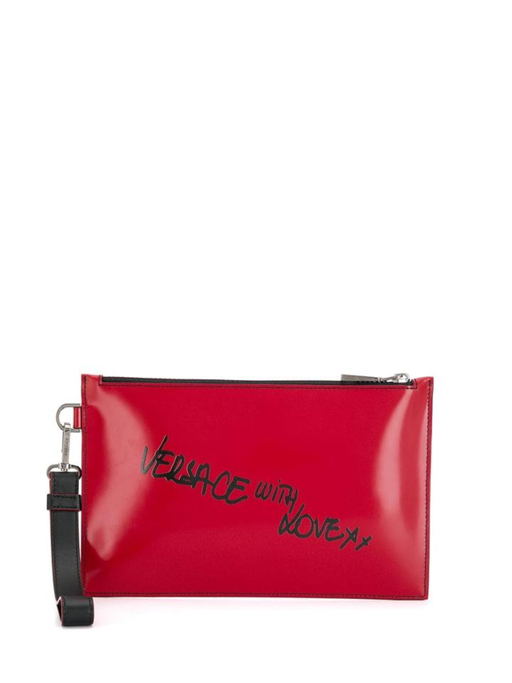 Versace With Love Clutch Bag - Red
