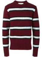 Marni Striped Crew Neck Sweater - Red