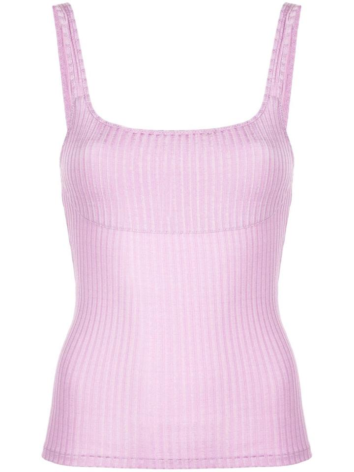 Fleur Du Mal Ribbed Tank Top - Purple