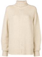 Isabel Marant - Knitted Turtleneck Sweater - Women - Polyamide/camel Hair/wool - 38, Nude/neutrals, Polyamide/camel Hair/wool
