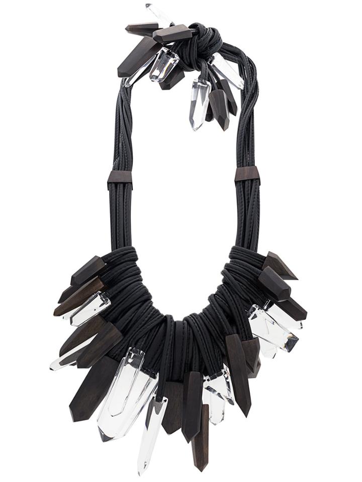 Monies Multi Pendant Necklace - Black