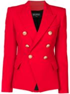 Balmain - Double Breasted Blazer - Women - Cotton/viscose - 40, Red, Cotton/viscose
