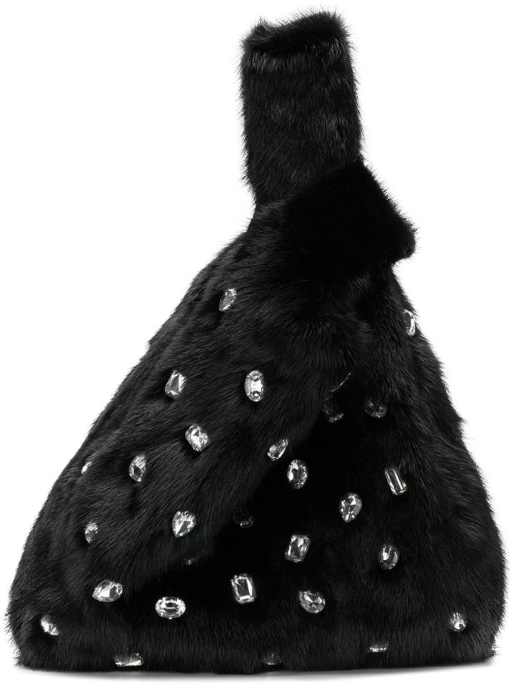 Simonetta Ravizza Mini Fur Tote Bag - Black