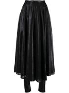 Msgm Shiny Leggings Skirt - Black