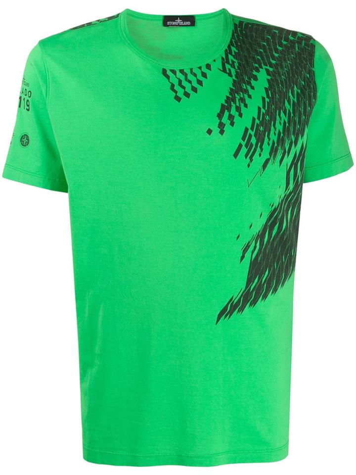 Stone Island Shadow Project Abstract Print T-shirt - Green
