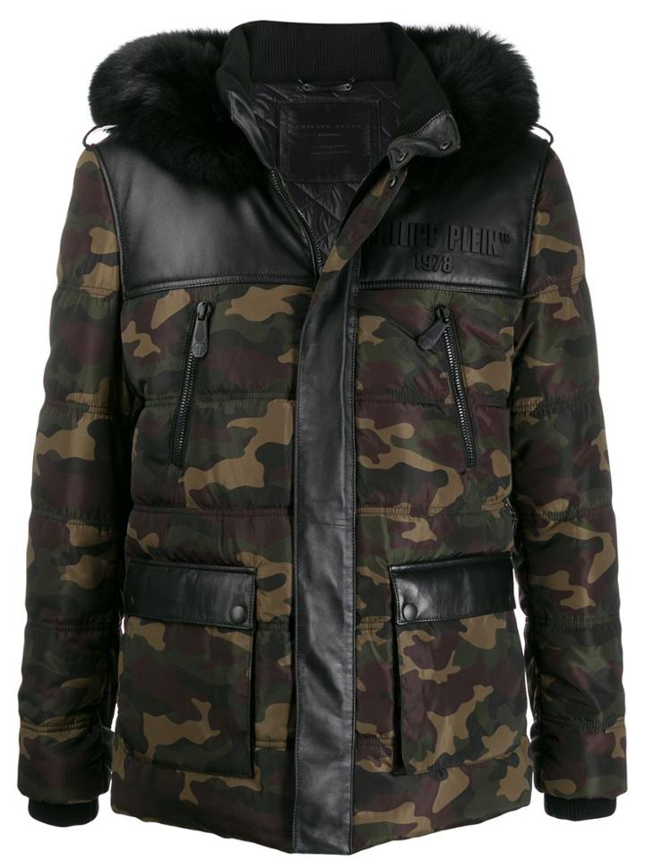 Philipp Plein Statement Parka Jacket - Green