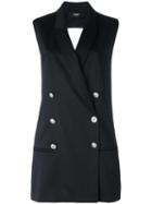 Versus Double Breasted Blazer Dress, Women's, Size: 38, Black, Spandex/elastane/wool/viscose