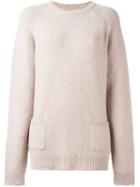 Chinti And Parker Garter Stitch Sweater, Women's, Size: Medium, Nude/neutrals, Cashmere/lambs Wool